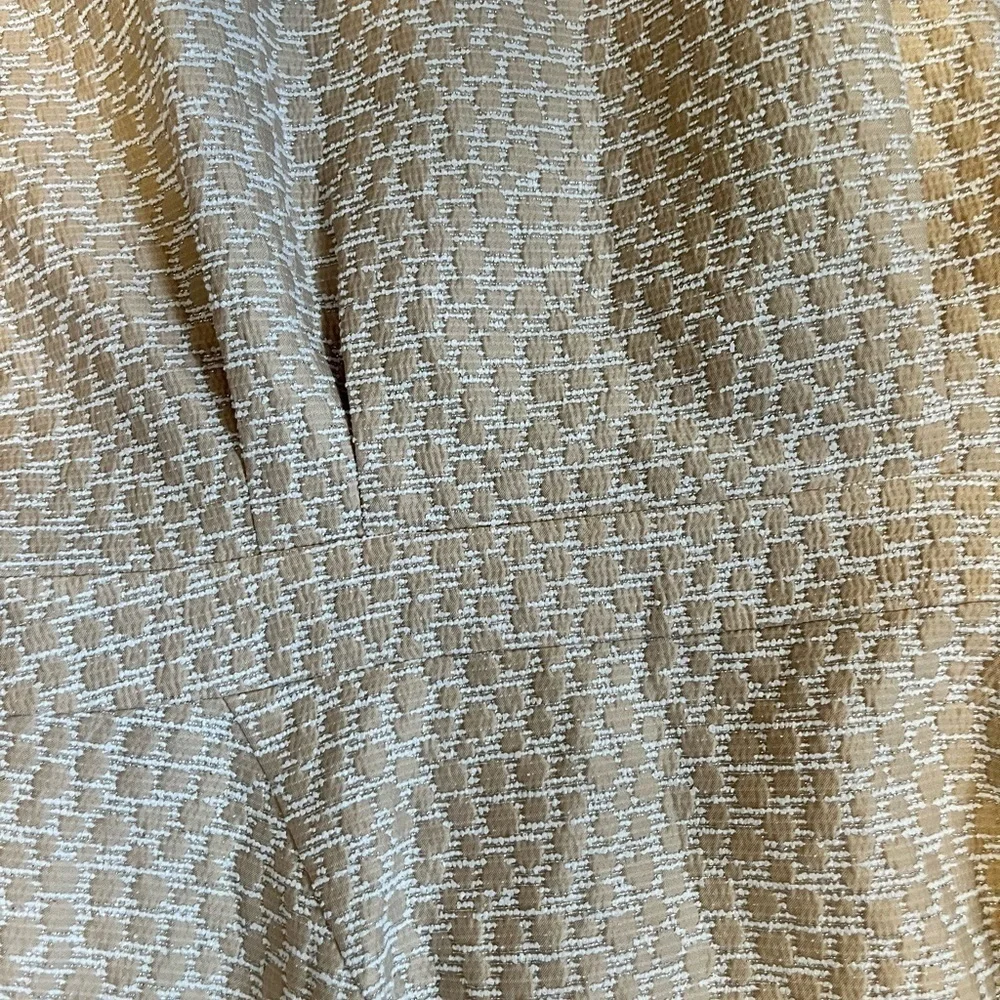 Tahari Arthur S. Levine Gold & White Dress Size 12 - Picture 6 of 9